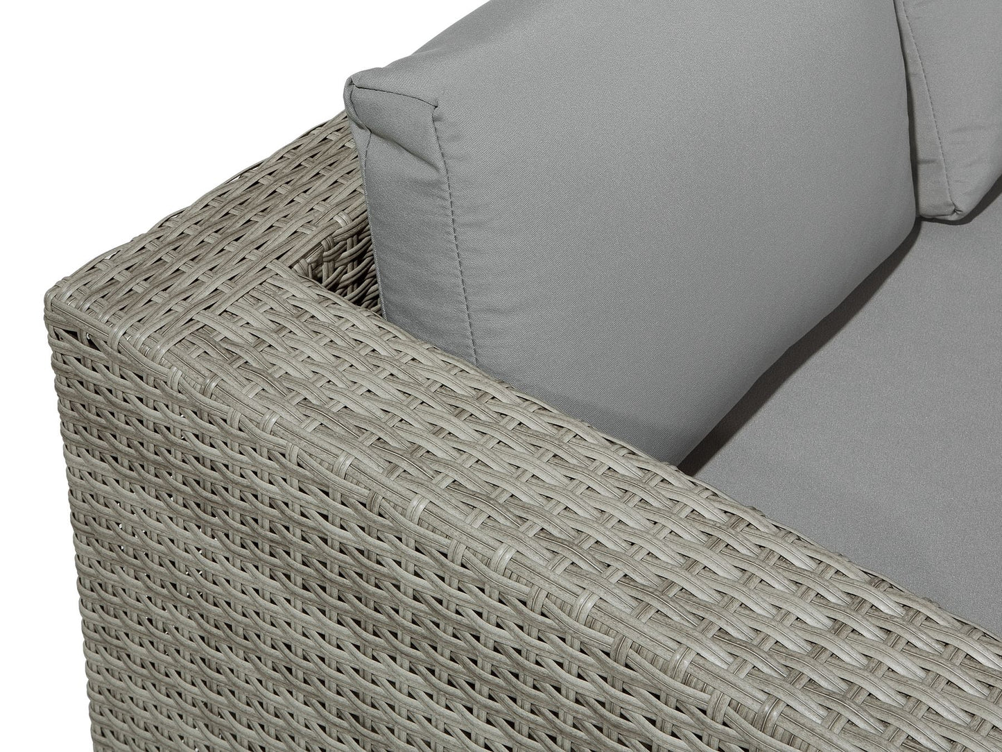 Garden Lounge Set with Table 8 Seater Right Hand Modular Rattan Grey