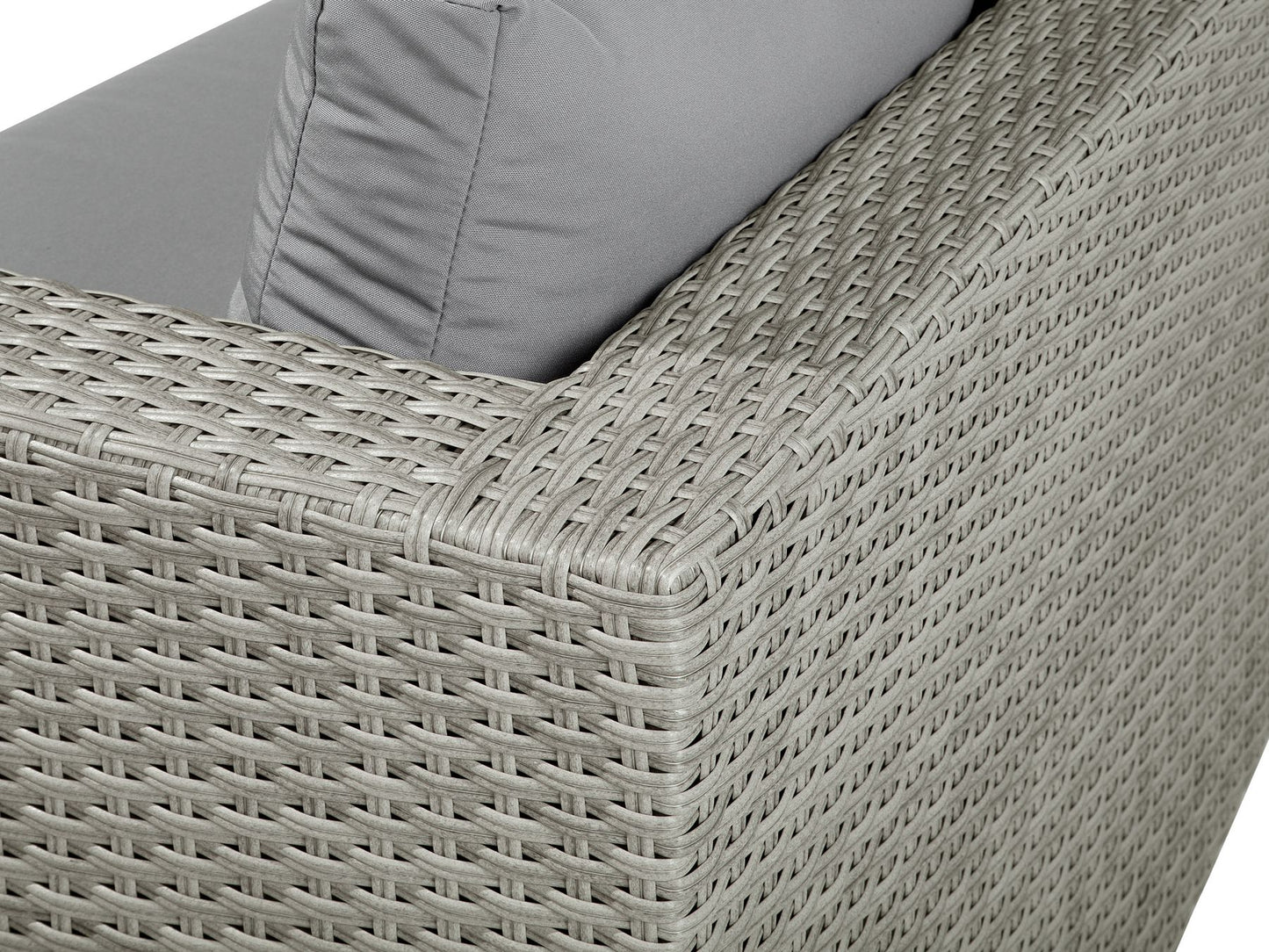 Garden Lounge Set with Table 8 Seater Right Hand Modular Rattan Grey