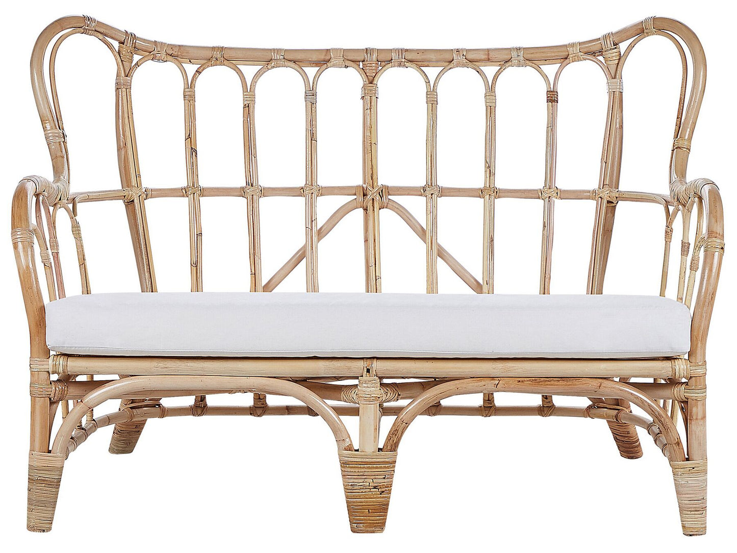 Garden Lounge Set with Table 4 Seater BRINDISI Rattan Natural