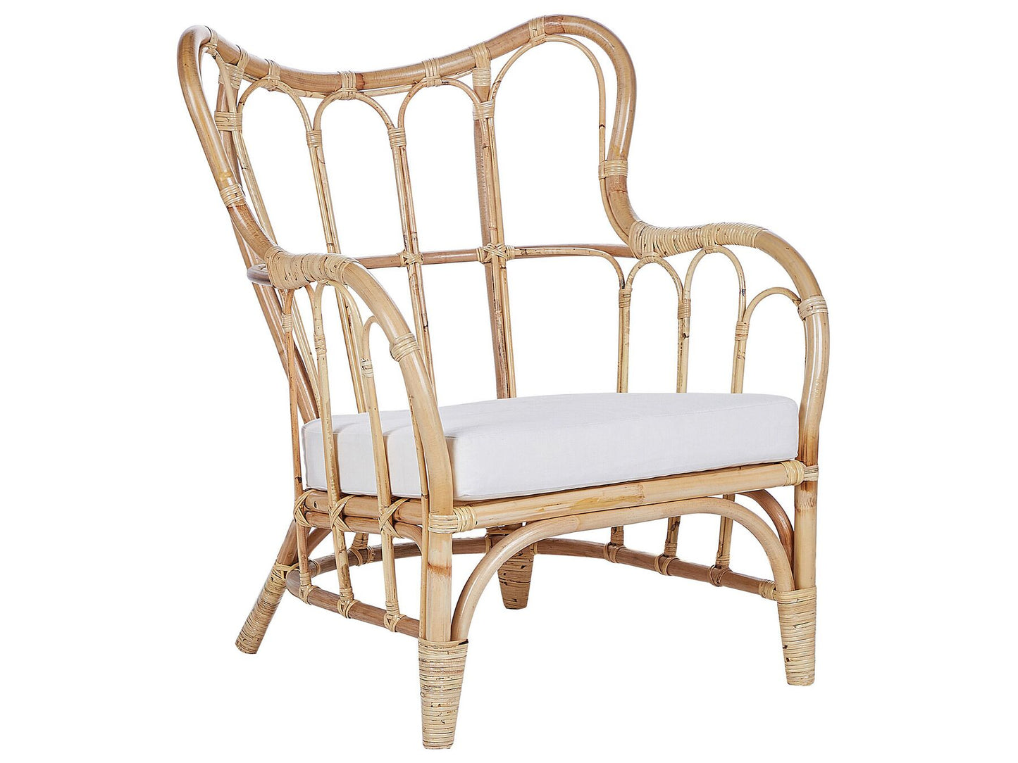Garden Lounge Set with Table 4 Seater BRINDISI Rattan Natural