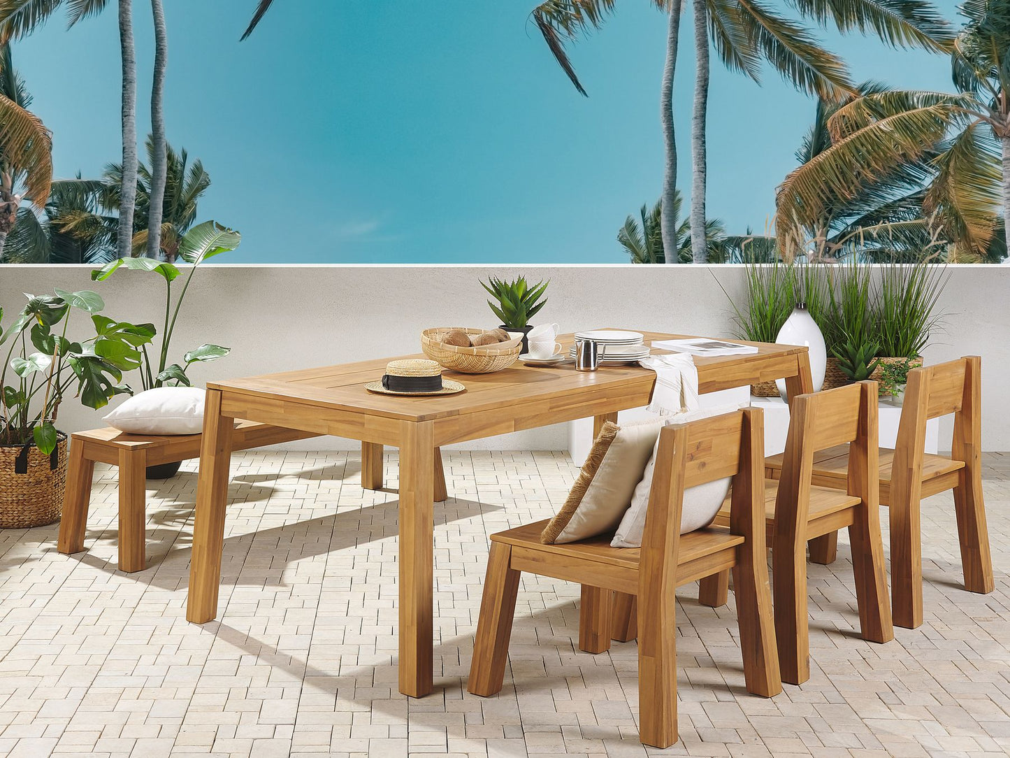 Garden Chair LIVORNO Acacia Wood Brown