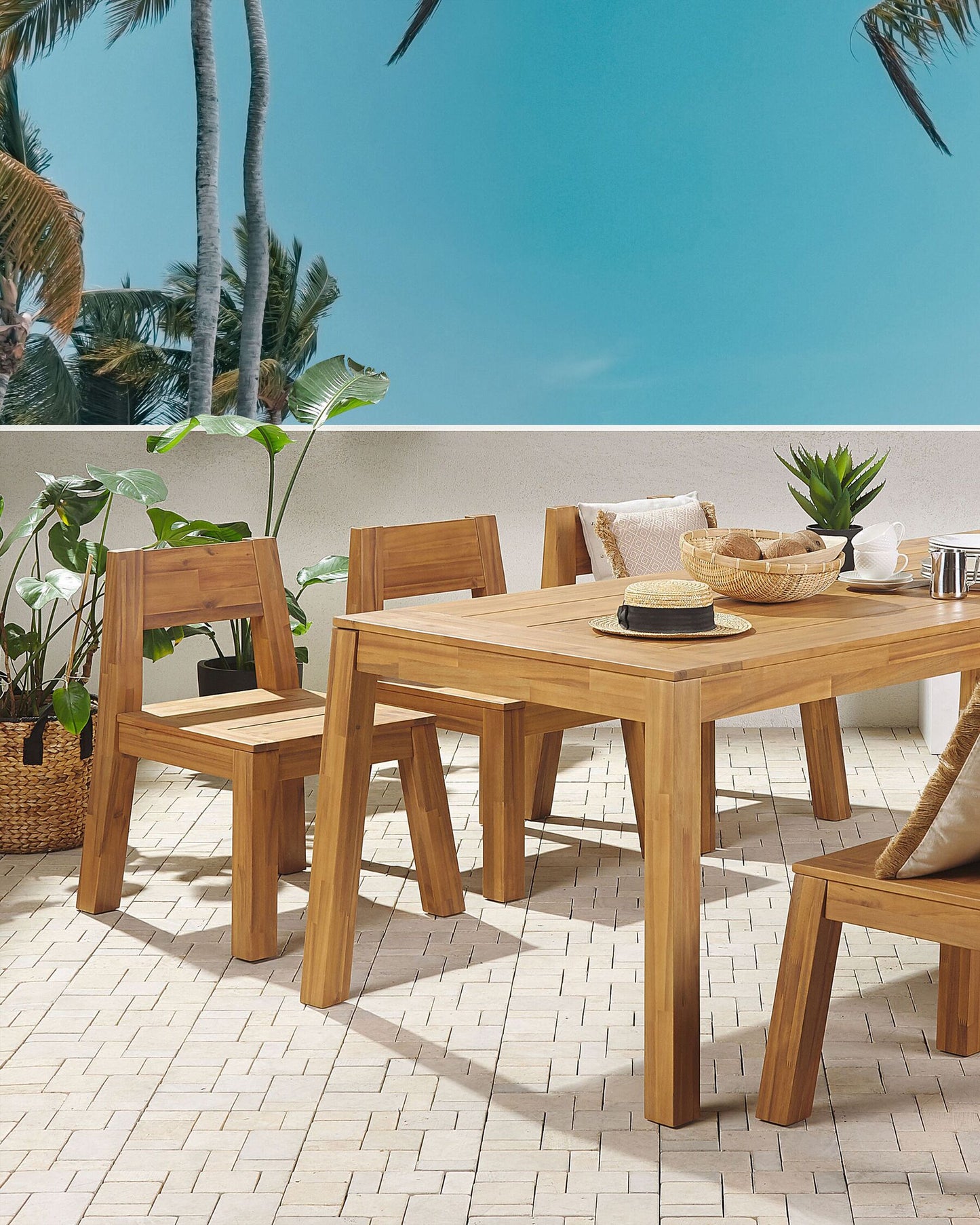 Garden Chair LIVORNO Acacia Wood Brown