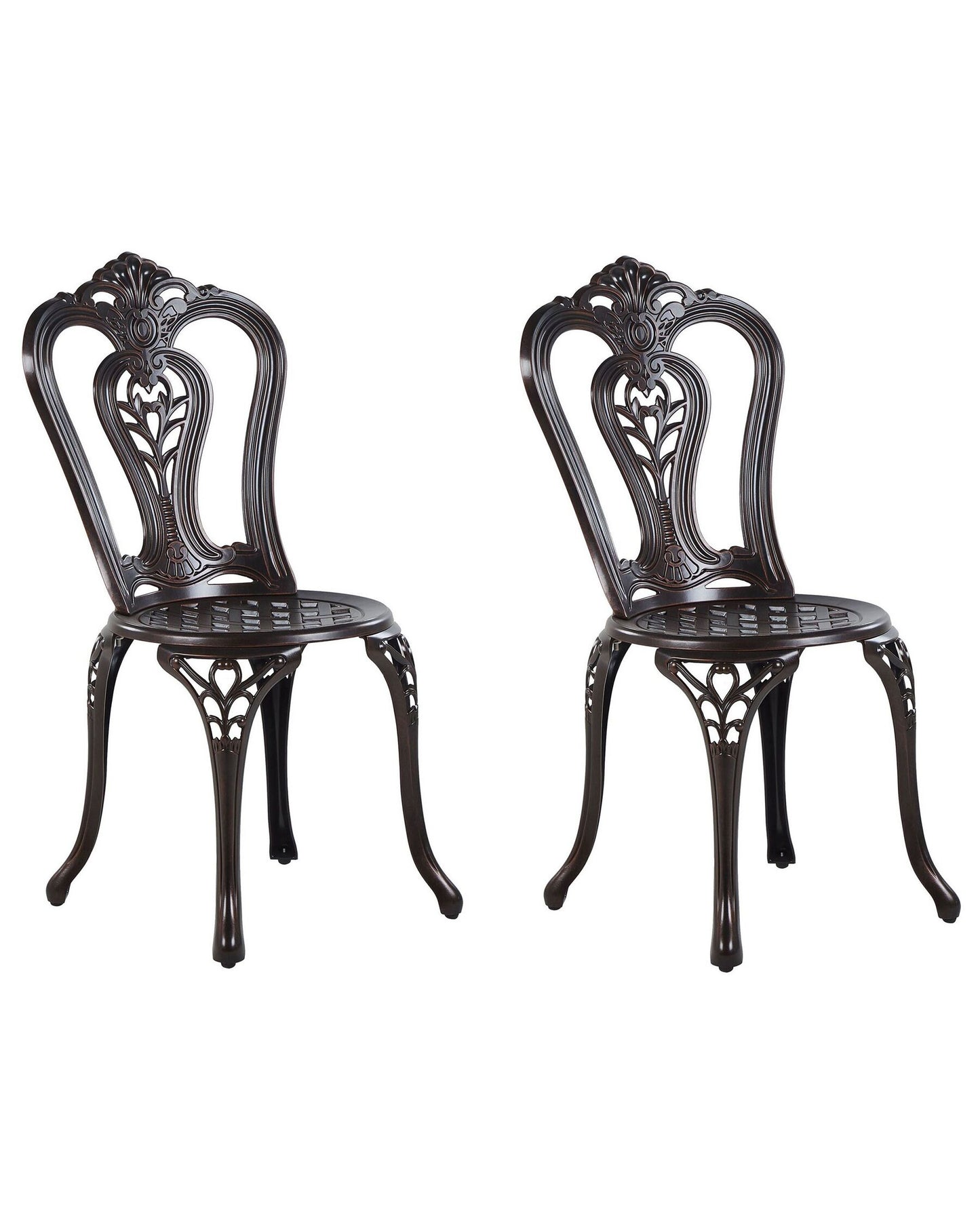 Set of 2 Garden Chairs BOVINO Metal Dark Brown