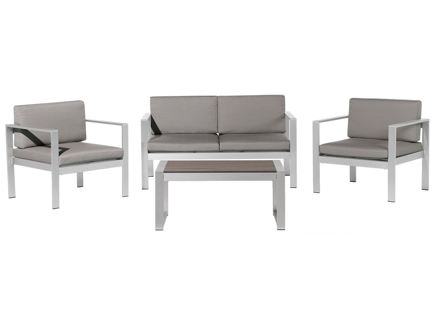 Garden Lounge Set with Table 4 Seater SALERNO Metal Dark Grey