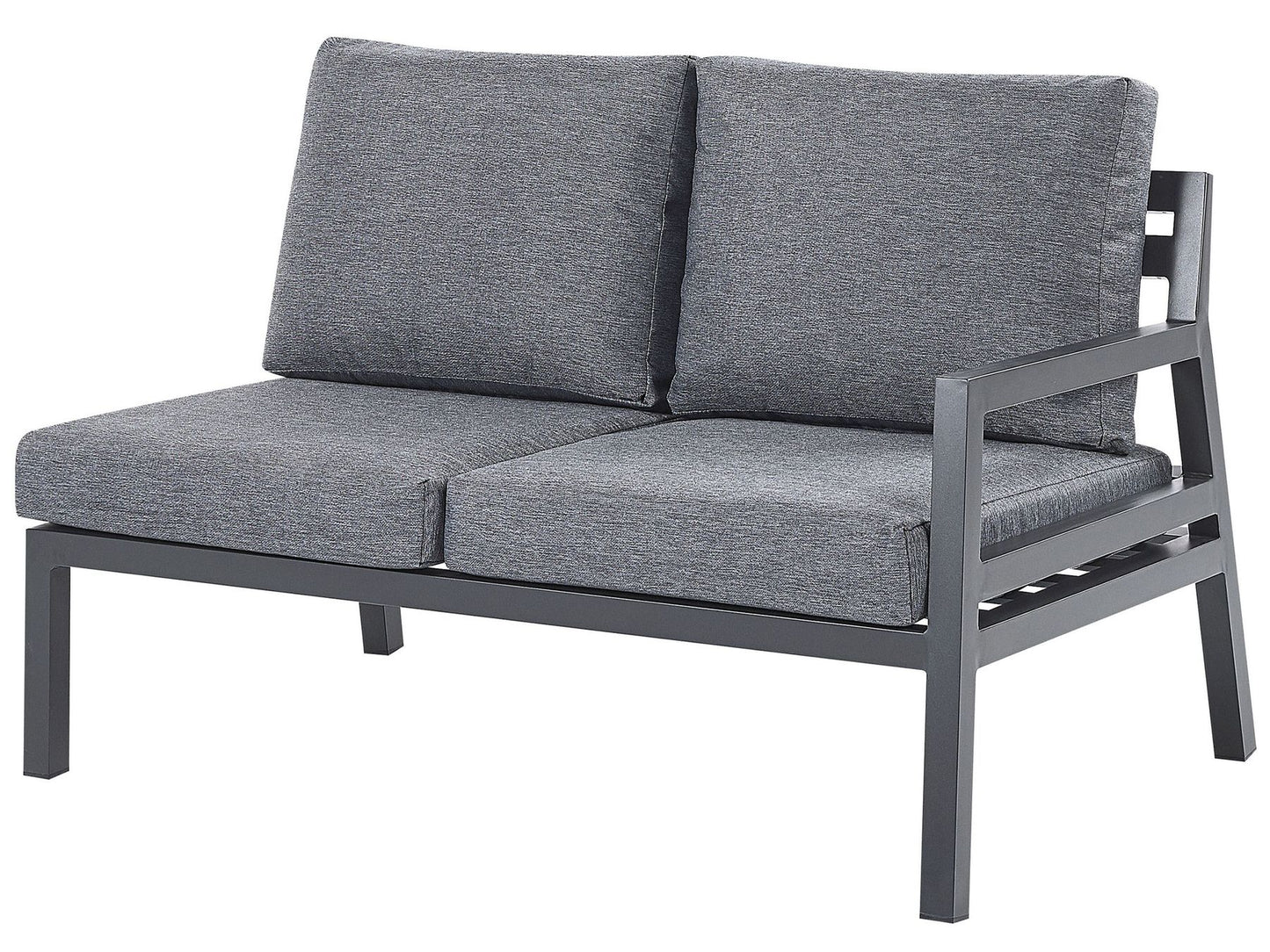 Garden Corner Sofa with Table 5 Seater VIZZINI Metal Grey