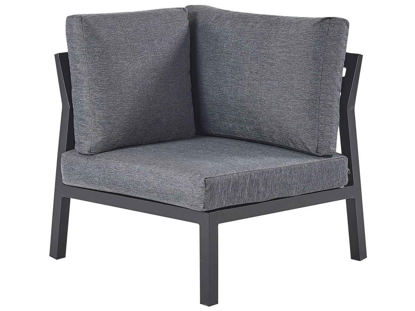 Garden Corner Sofa with Table 5 Seater VIZZINI Metal Grey