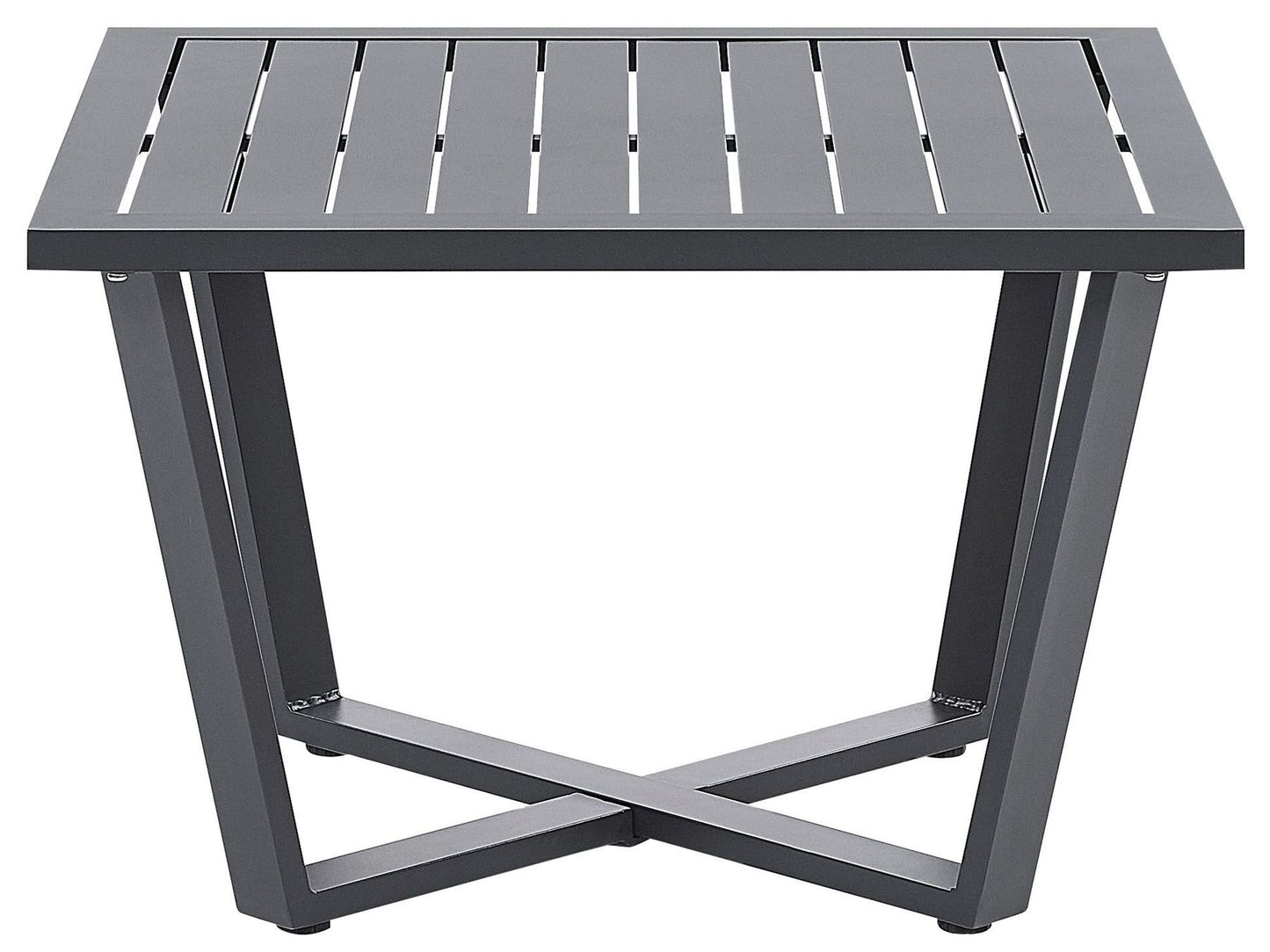 Garden Corner Sofa with Table 5 Seater VIZZINI Metal Grey