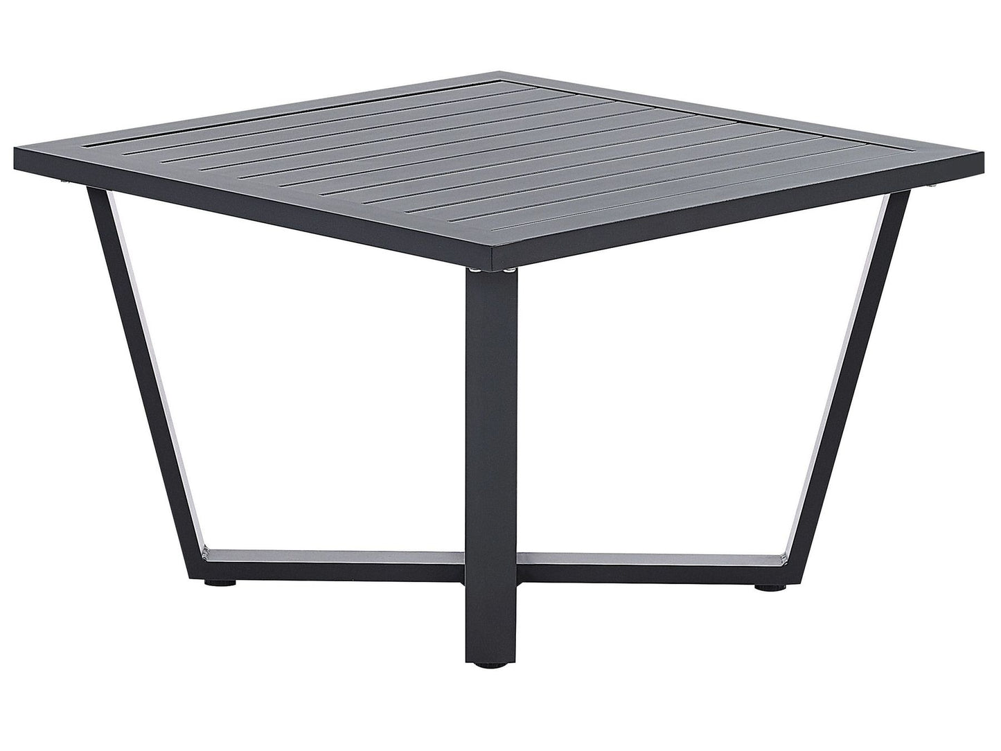 Garden Corner Sofa with Table 5 Seater VIZZINI Metal Grey