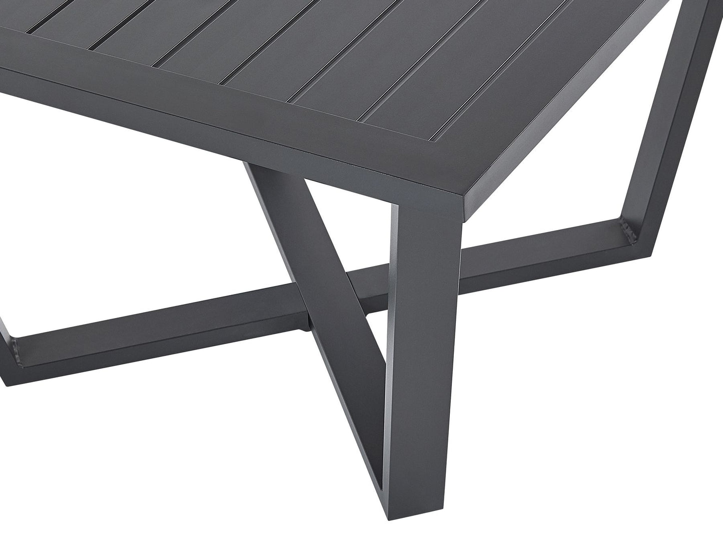 Garden Corner Sofa with Table 5 Seater VIZZINI Metal Grey