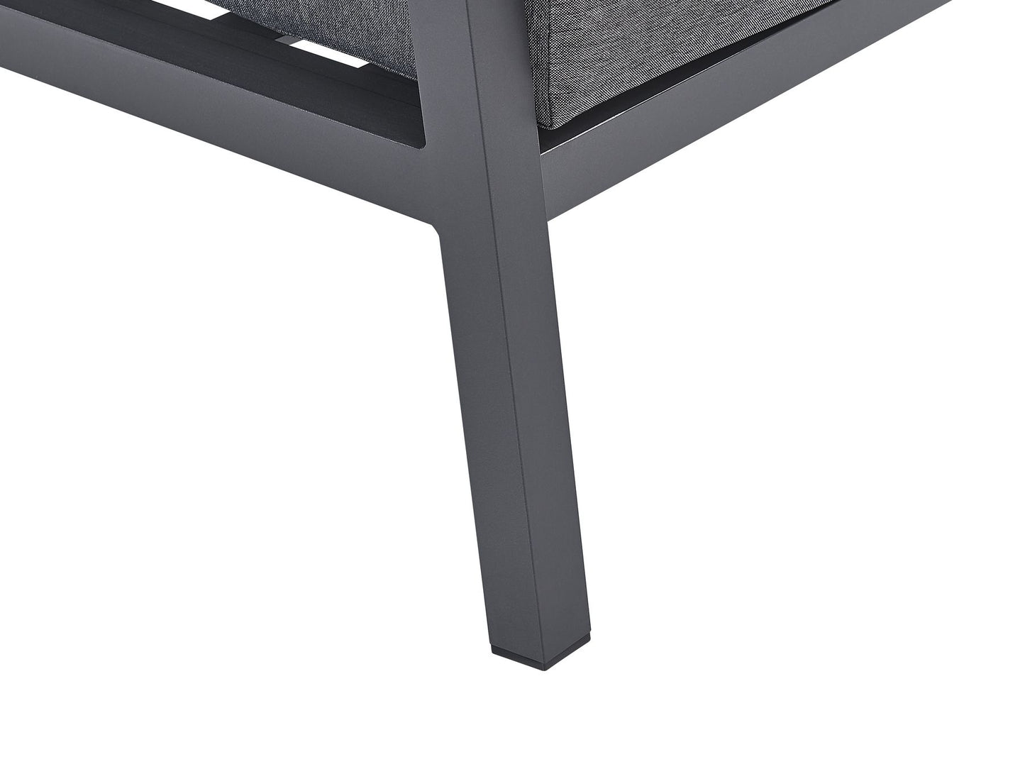 Garden Corner Sofa with Table 5 Seater VIZZINI Metal Grey