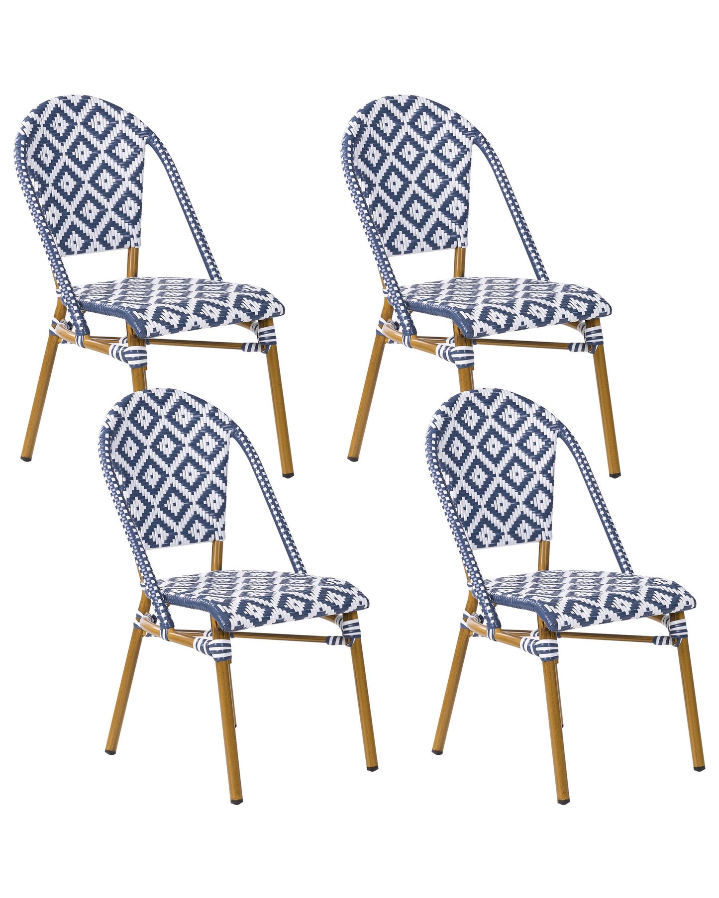 Set of 4 Garden Chairs RIFREDDO PE Rattan Blue
