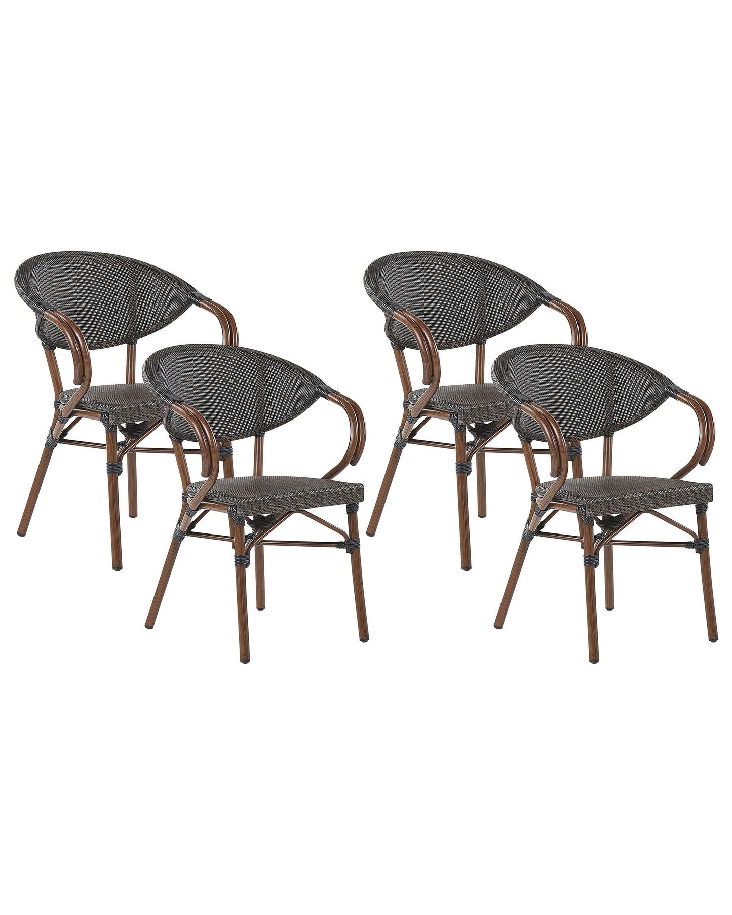 Set of 4 Garden Chairs CASPRI Metal Grey