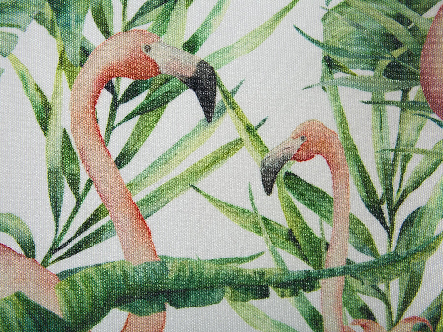 Set of 2 Acacia Folding Deck Chairs and 2 Replacement Fabrics Light Wood with Off-White / Flamingo Pattern ANZIO