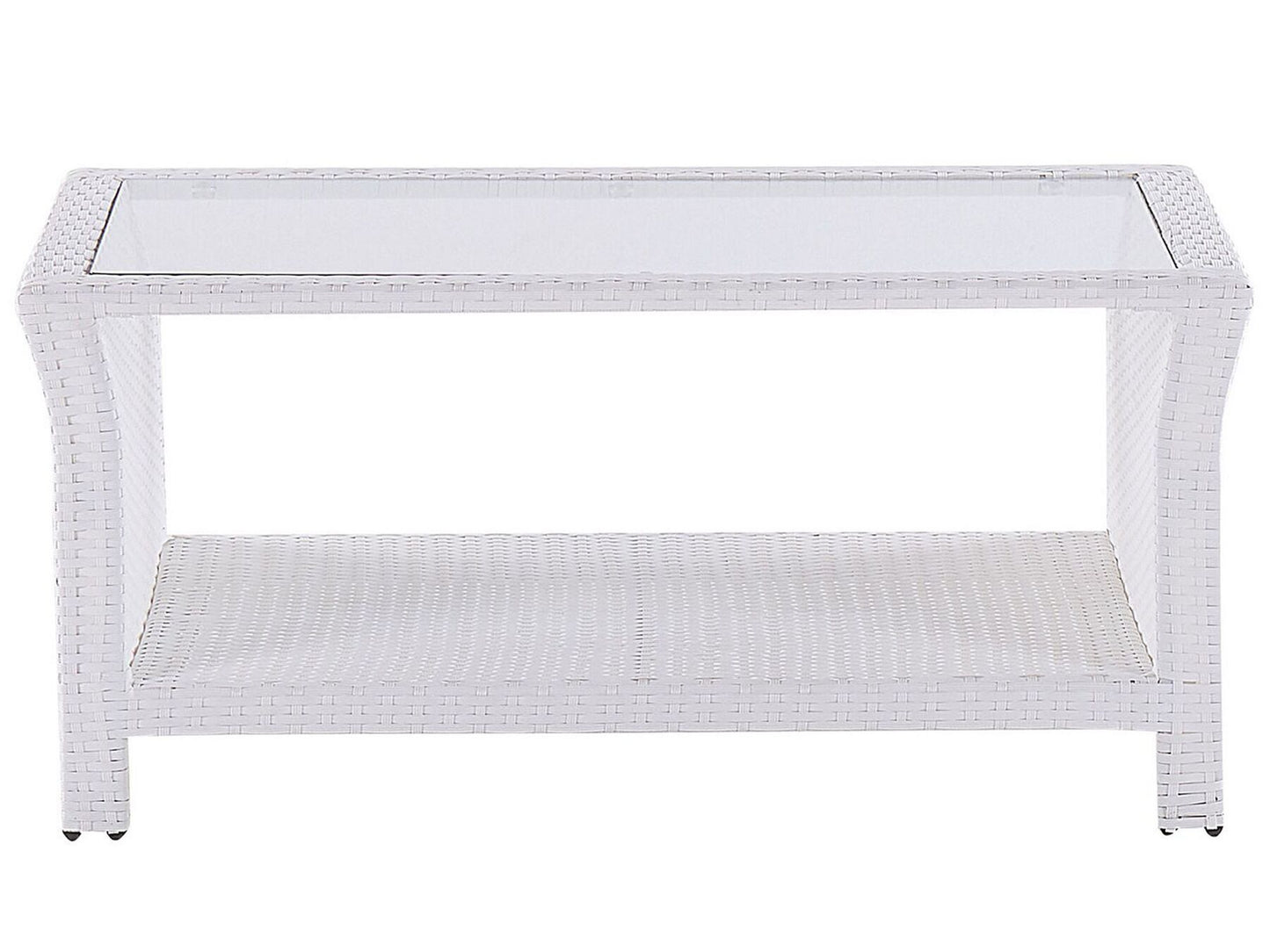 Garden Lounge Set with Table 4 Seater MARINO PE Rattan White