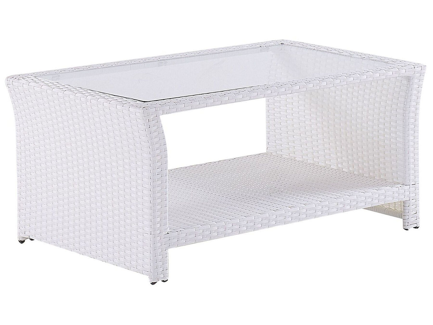Garden Lounge Set with Table 4 Seater MARINO PE Rattan White