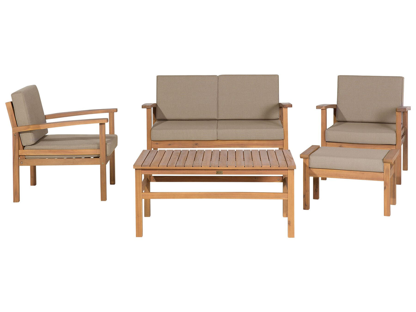 Garden Lounge Set with Table 4 Seater MANILA Certified Acacia Wood Light Brown