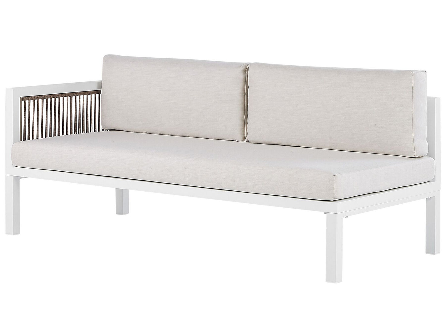 Garden Corner Sofa with Table 4 Seater BORELLO Left Hand Metal Beige