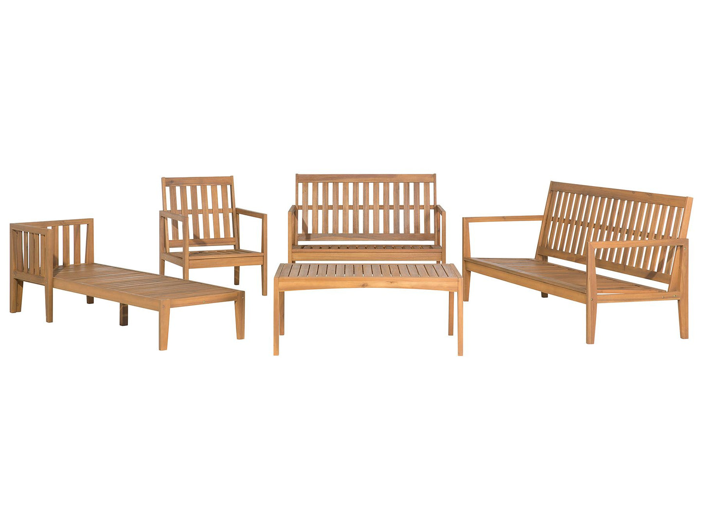 7 Seater Certified Acacia Wood Garden Lounge Set Grey PATAJA