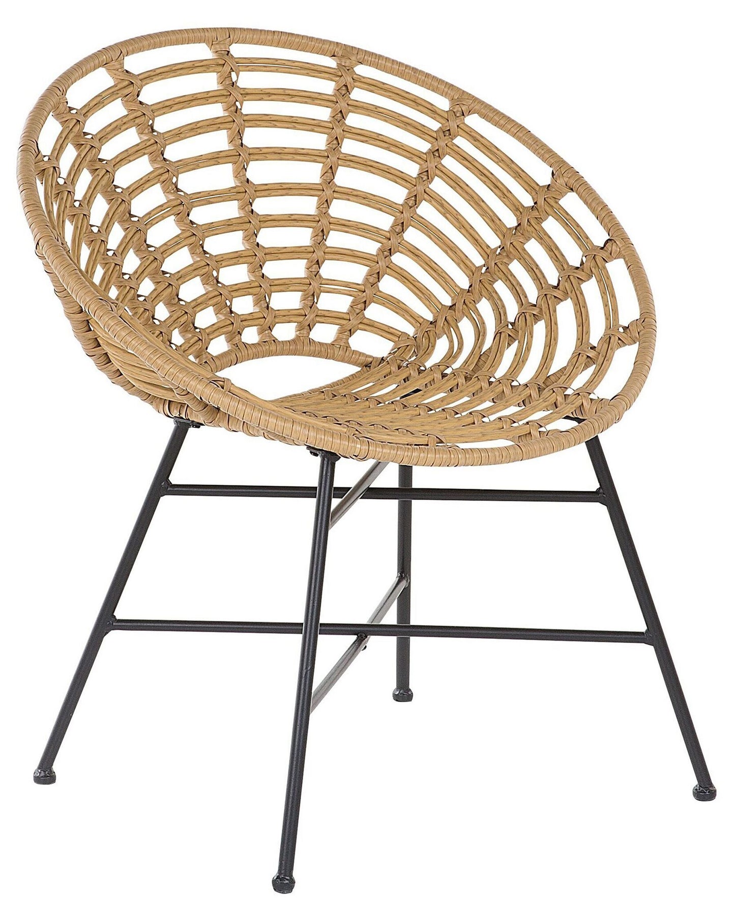 Set of 2 Garden Chairs ACERRA PE Rattan Light Brown