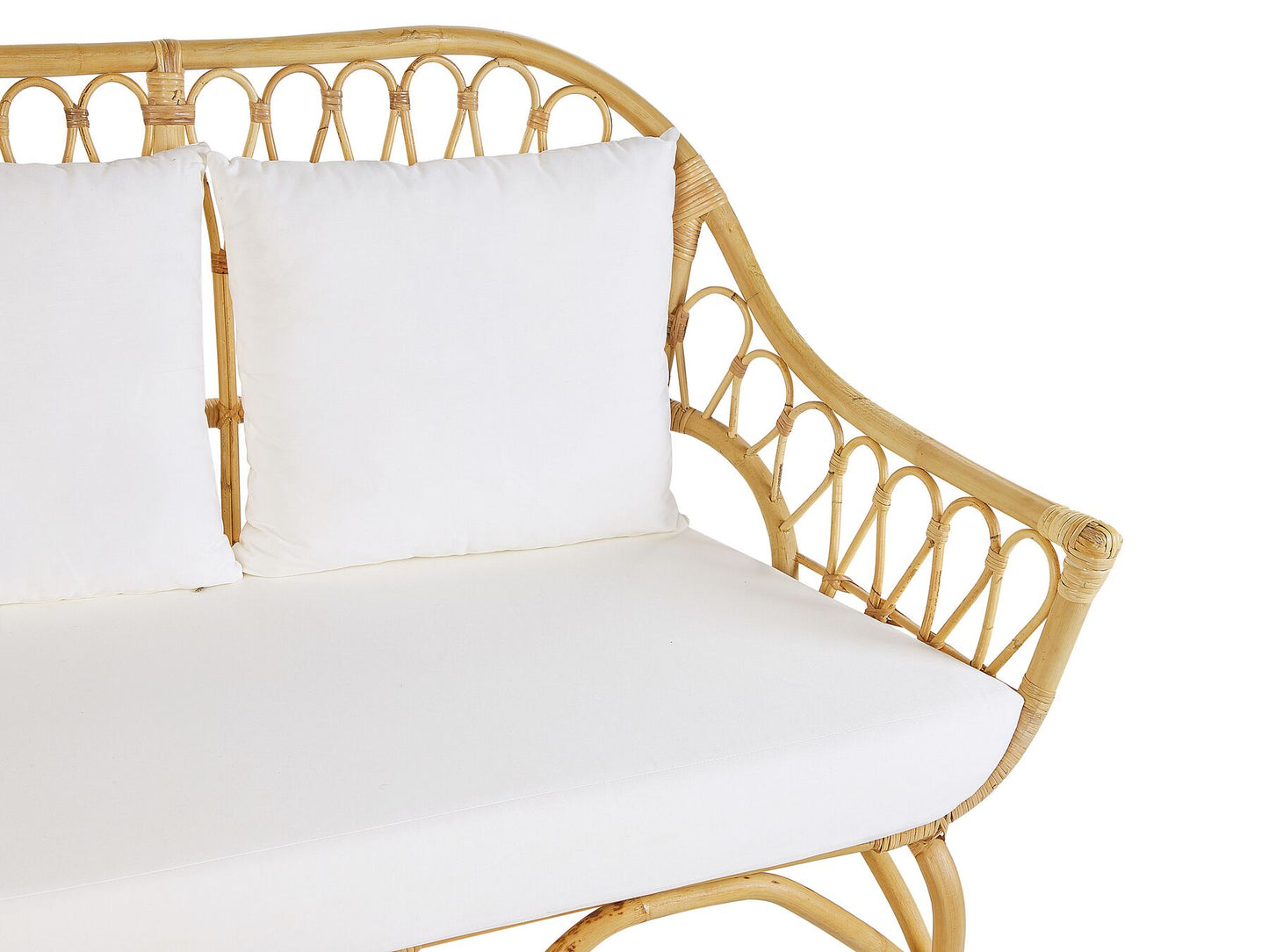 Garden Lounge Set with Table 4 Seater SIBARI Rattan Natural