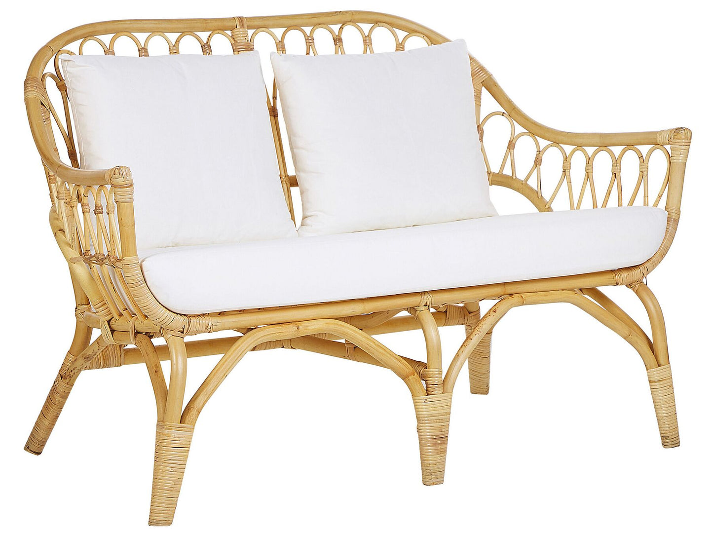 Garden Lounge Set with Table 4 Seater SIBARI Rattan Natural