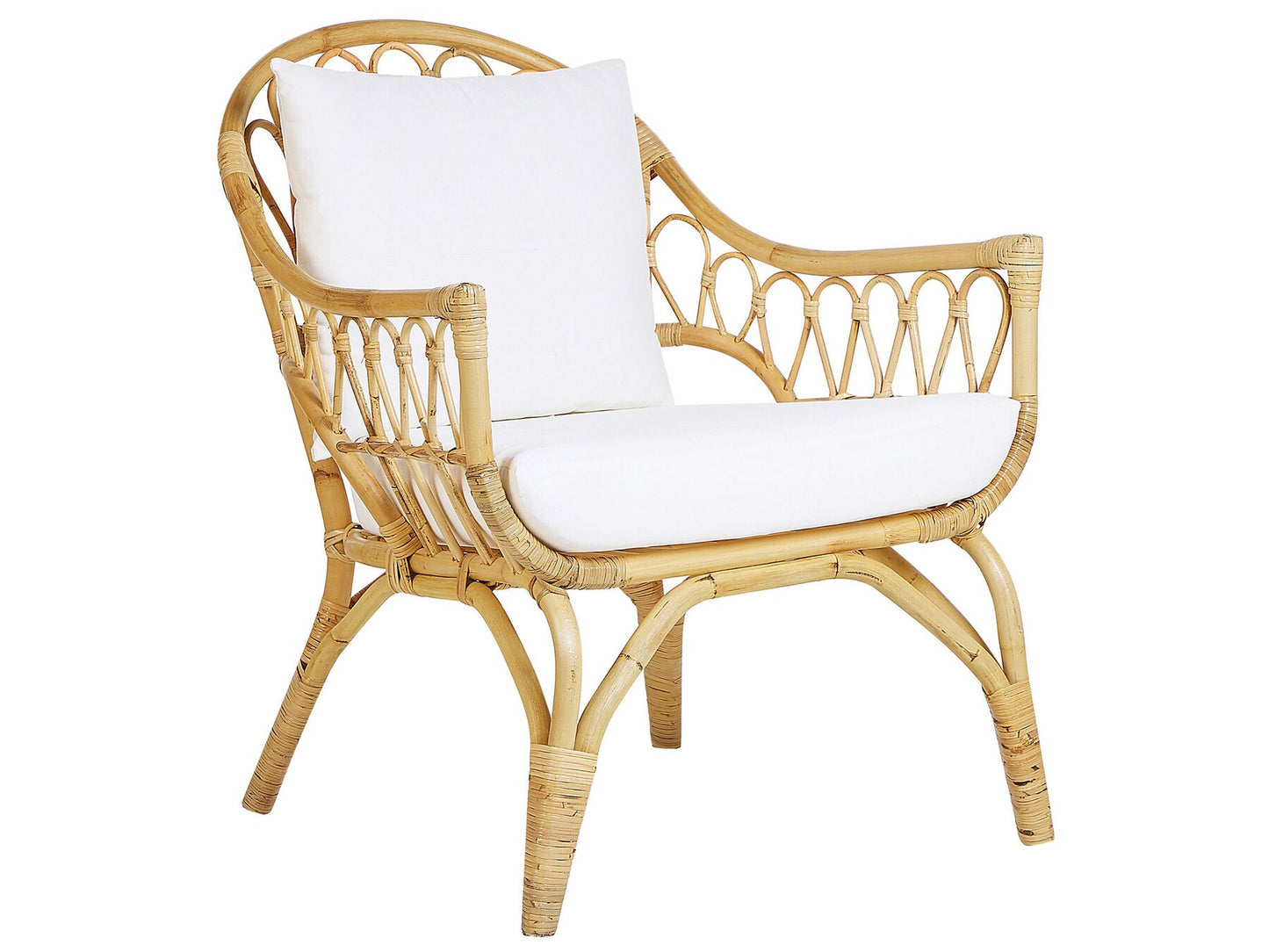 Garden Lounge Set with Table 4 Seater SIBARI Rattan Natural