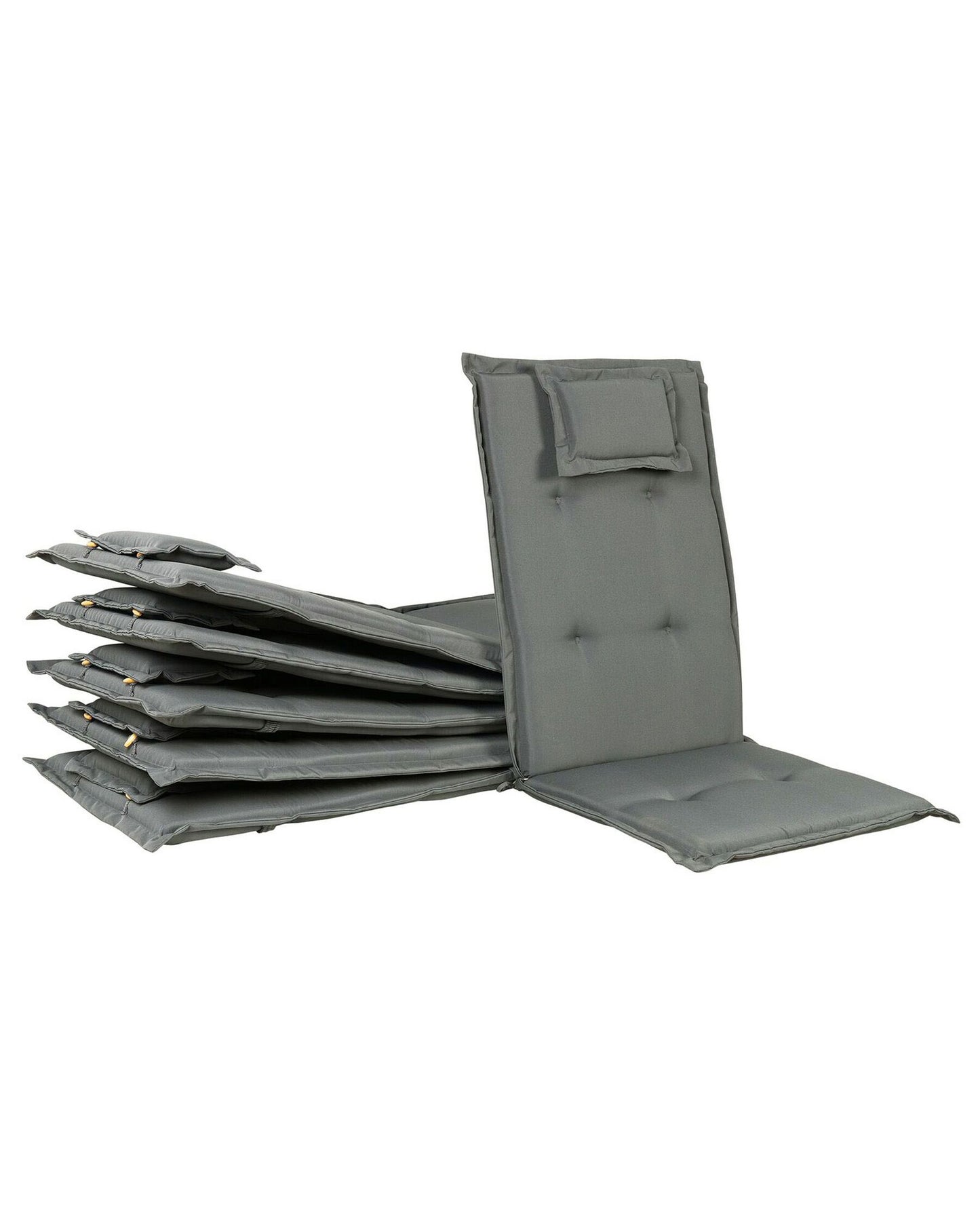 Set of 6 Garden Chairs with Cushions JAVA Acacia Wood Graphite Grey