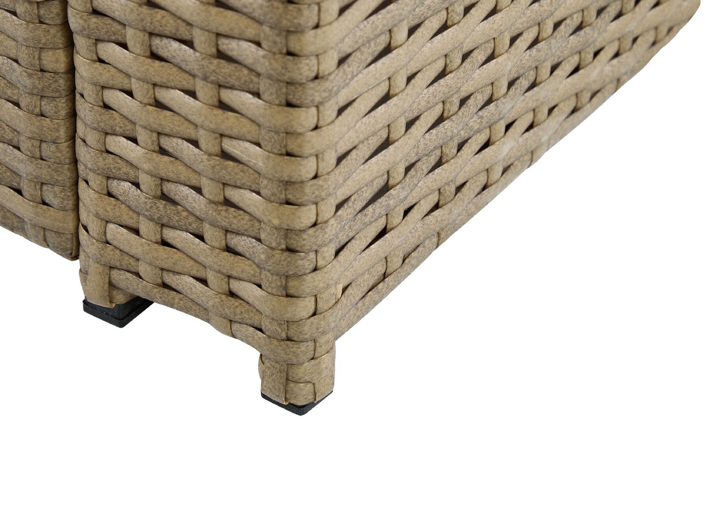 Garden Lounge Set with Table 4 Seater LUCA PE Rattan Light Brown