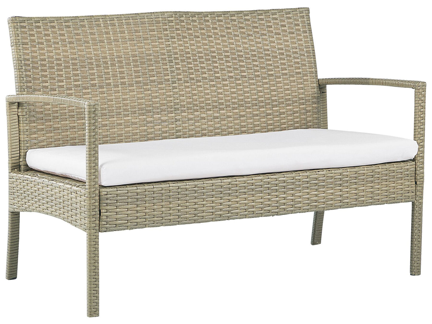 Garden Lounge Set with Table 4 Seater MARSALA PE Rattan Light Brown