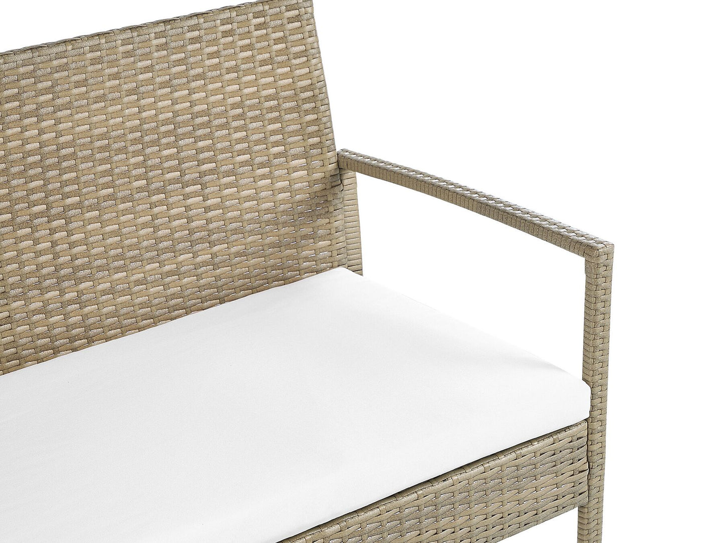 Garden Lounge Set with Table 4 Seater MARSALA PE Rattan Light Brown
