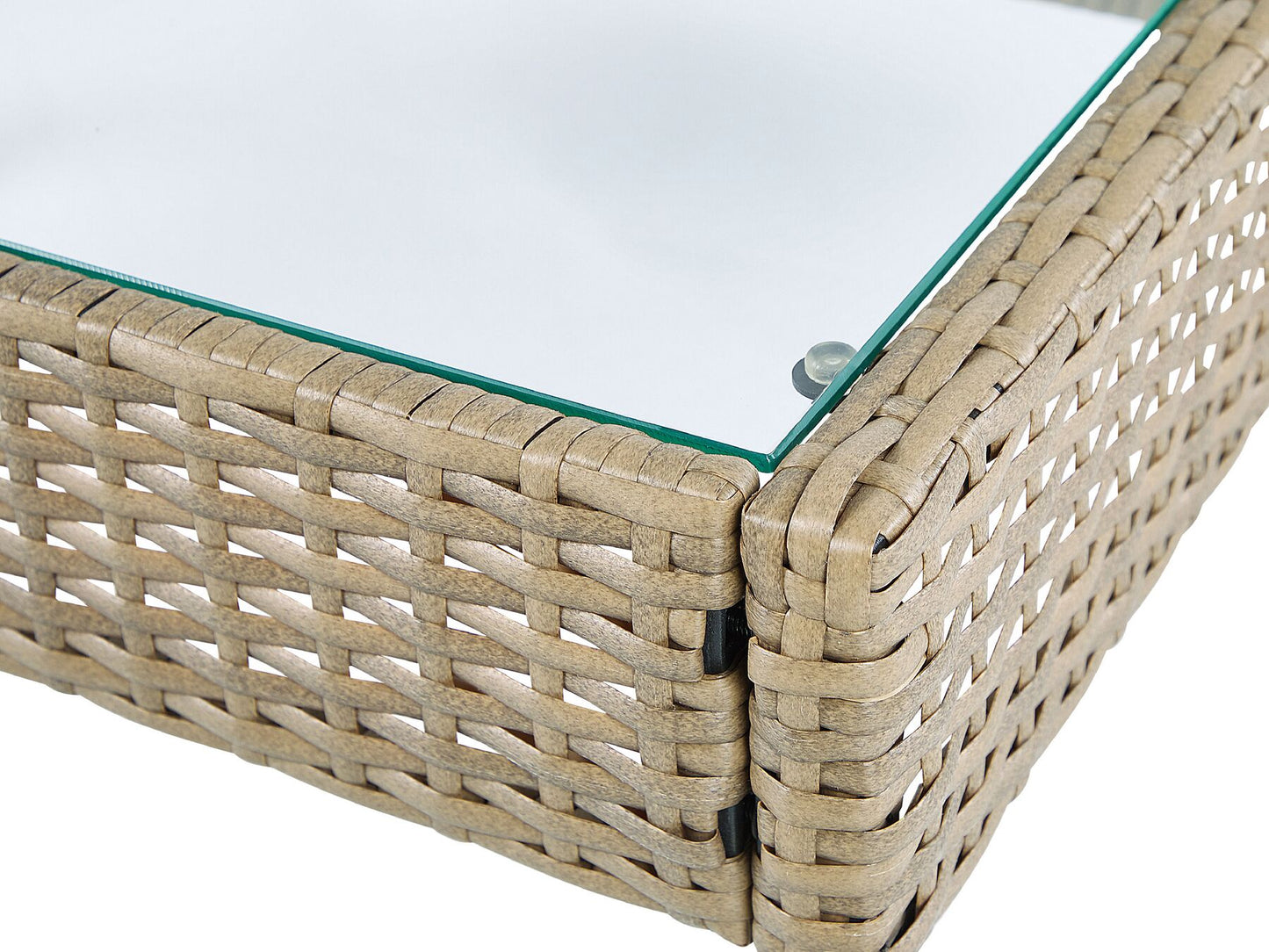 Garden Lounge Set with Table 4 Seater MARSALA PE Rattan Light Brown