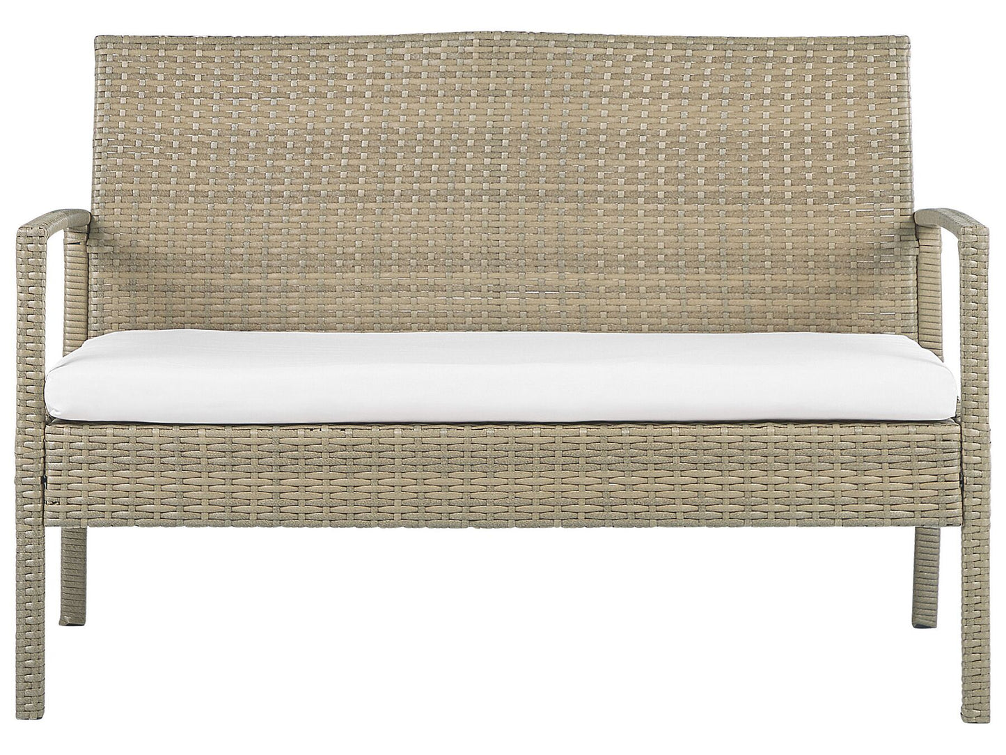 Garden Lounge Set with Table 4 Seater MARSALA PE Rattan Light Brown