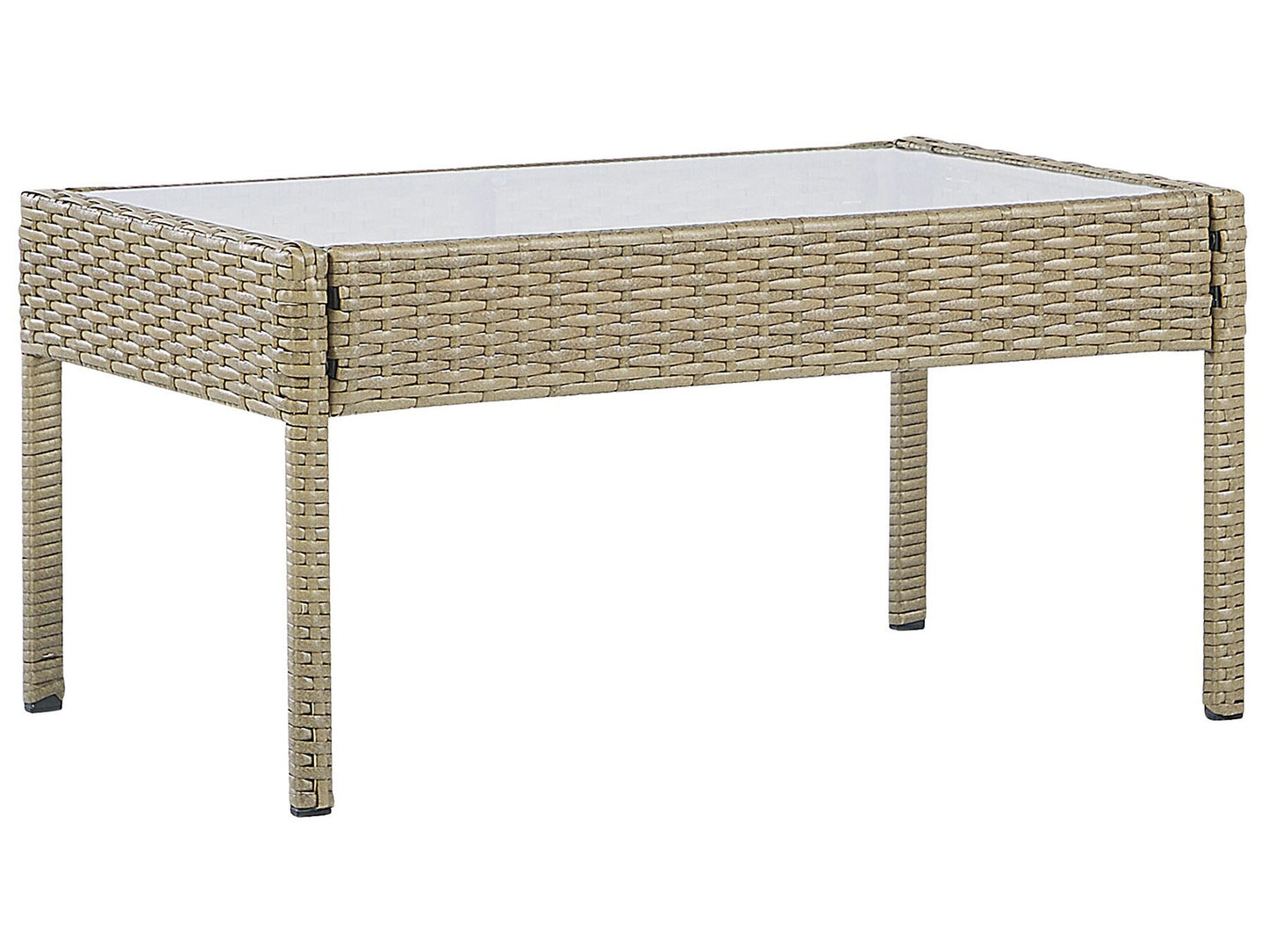 Garden Lounge Set with Table 4 Seater MARSALA PE Rattan Light Brown
