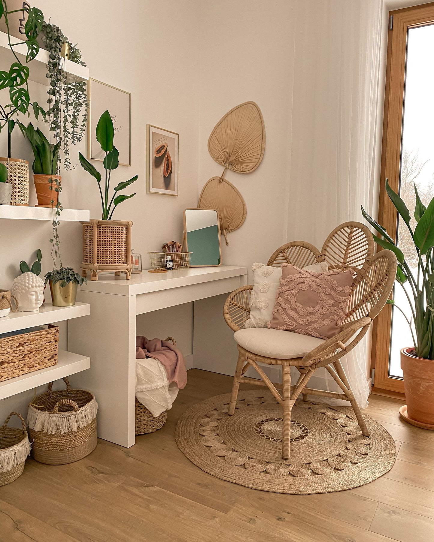 Peacock Chair FLORENTINE Rattan Natural