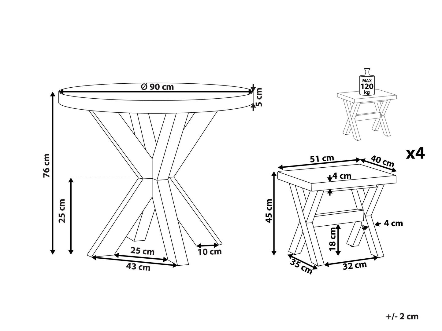 Garden Dining Set with Stools 4 Seater OLBIA Concrete Grey