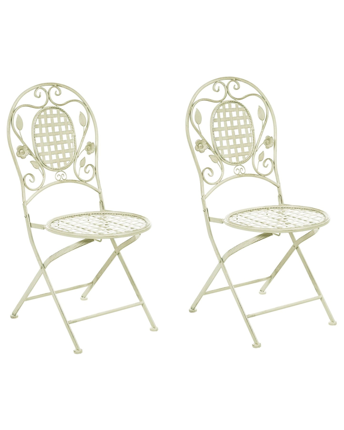 Set of 2 Garden Chairs BIVIO Folding Metal Light Green