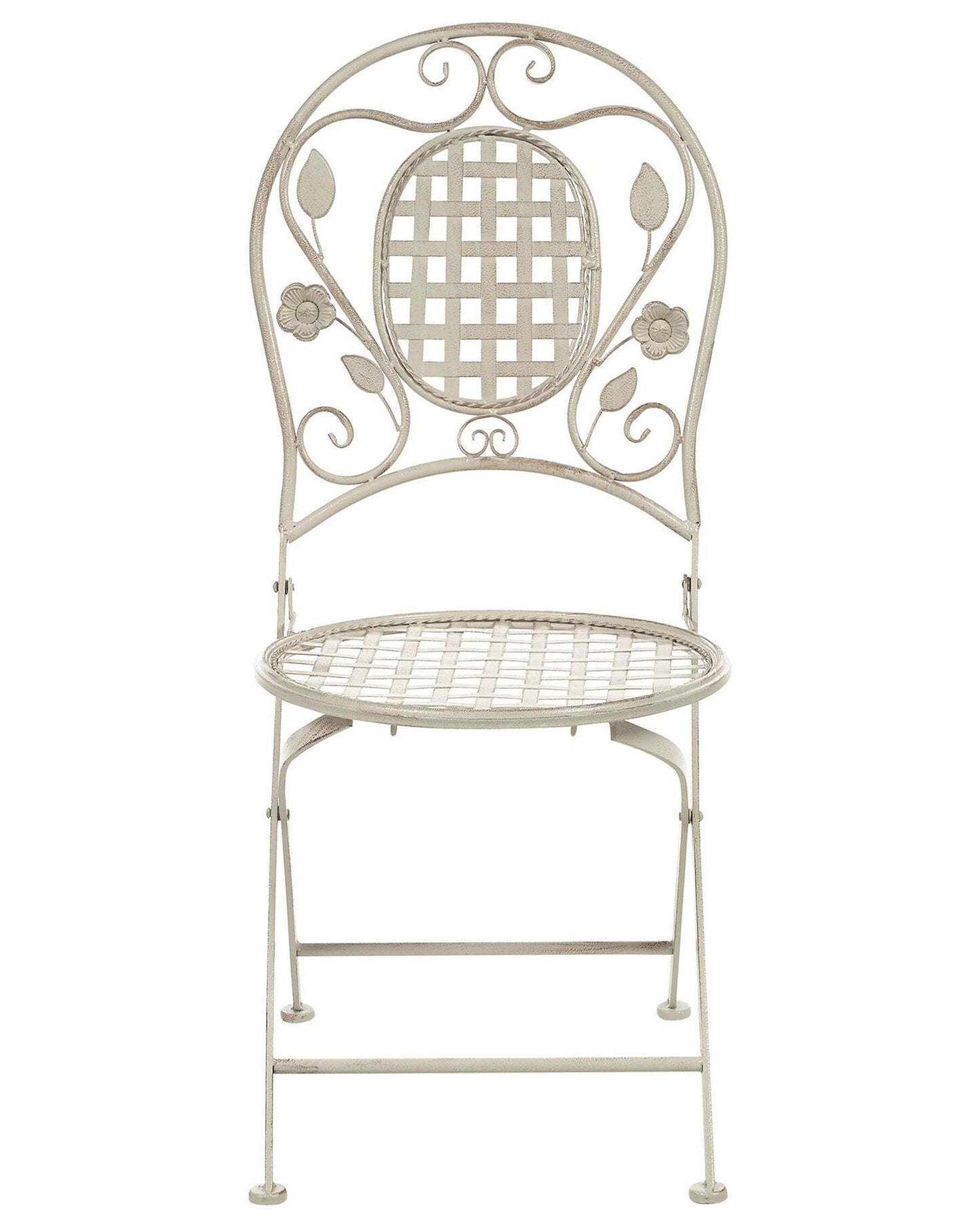 Set of 4 Garden Chairs BIVIO Folding Metal Off-White