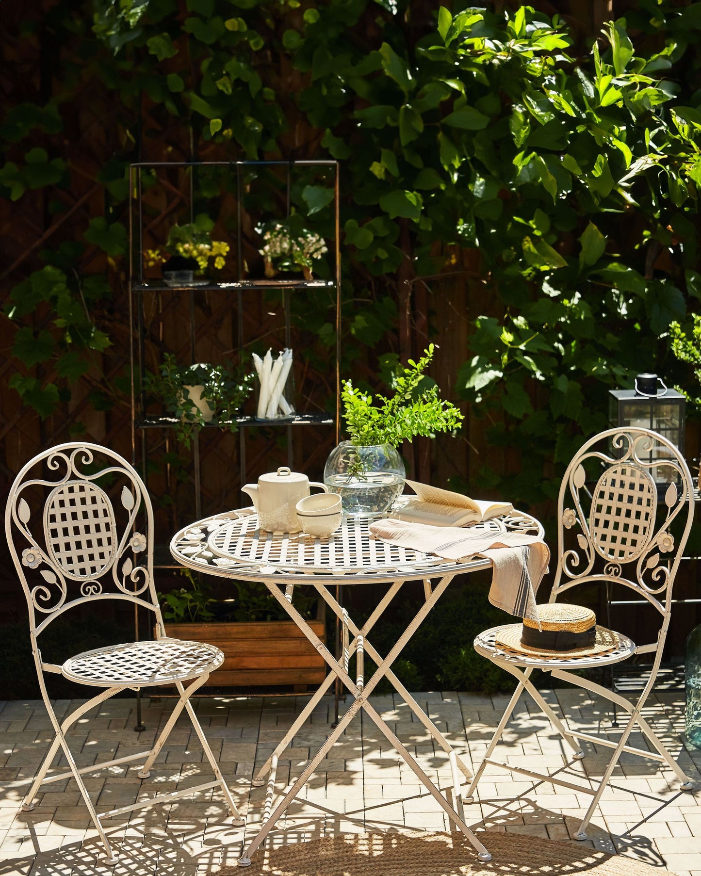Set of 2 Garden Chairs BIVIO Folding Metal Off-White
