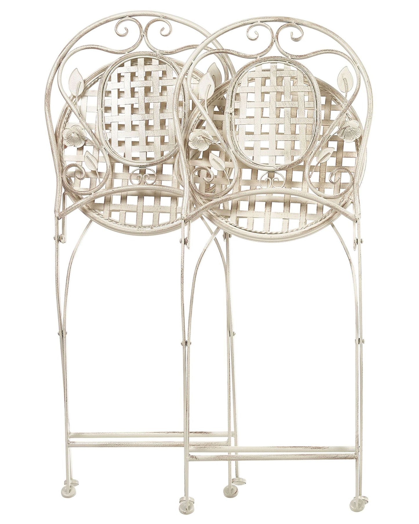 Set of 2 Garden Chairs BIVIO Folding Metal Off-White