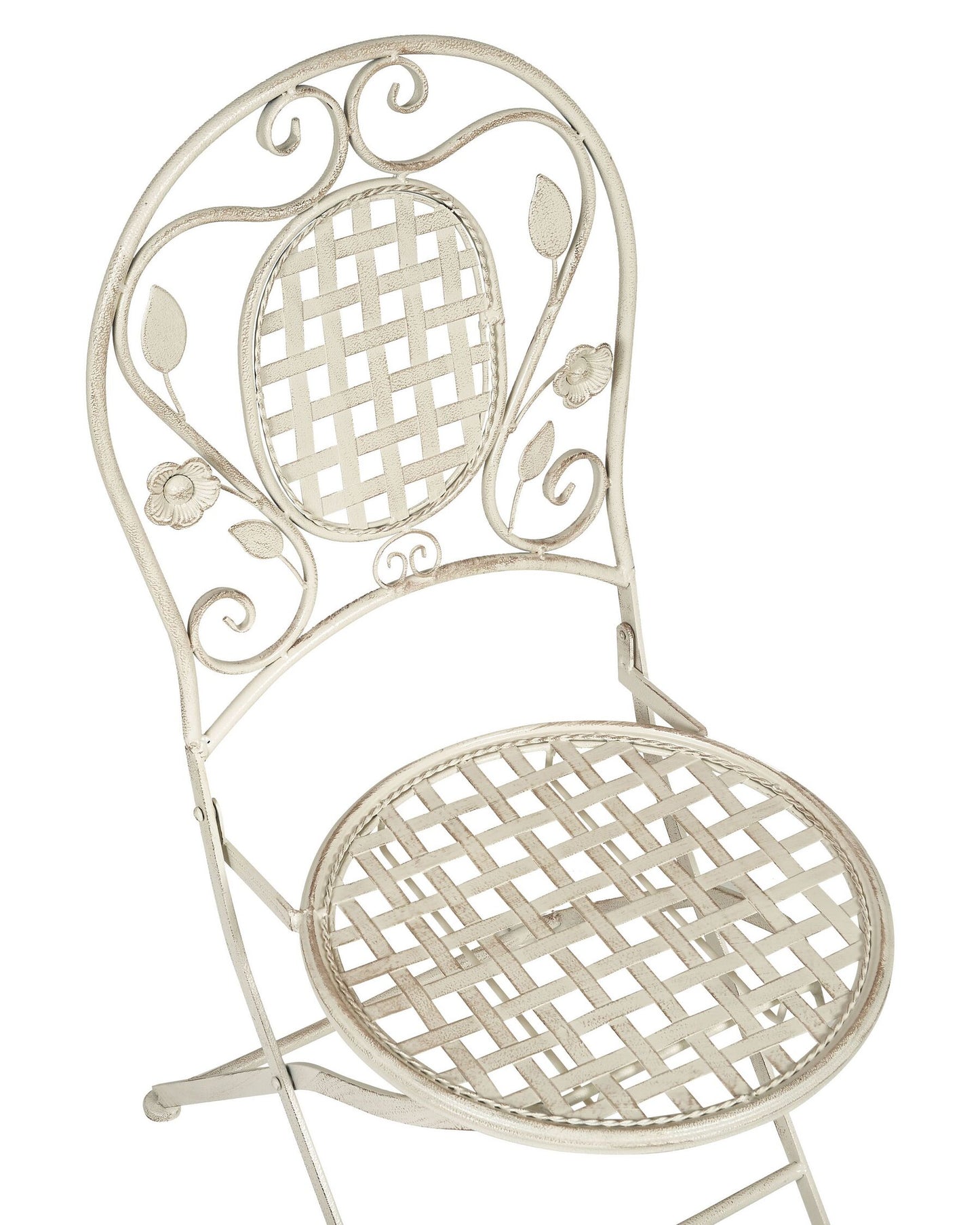 Set of 4 Garden Chairs BIVIO Folding Metal Off-White
