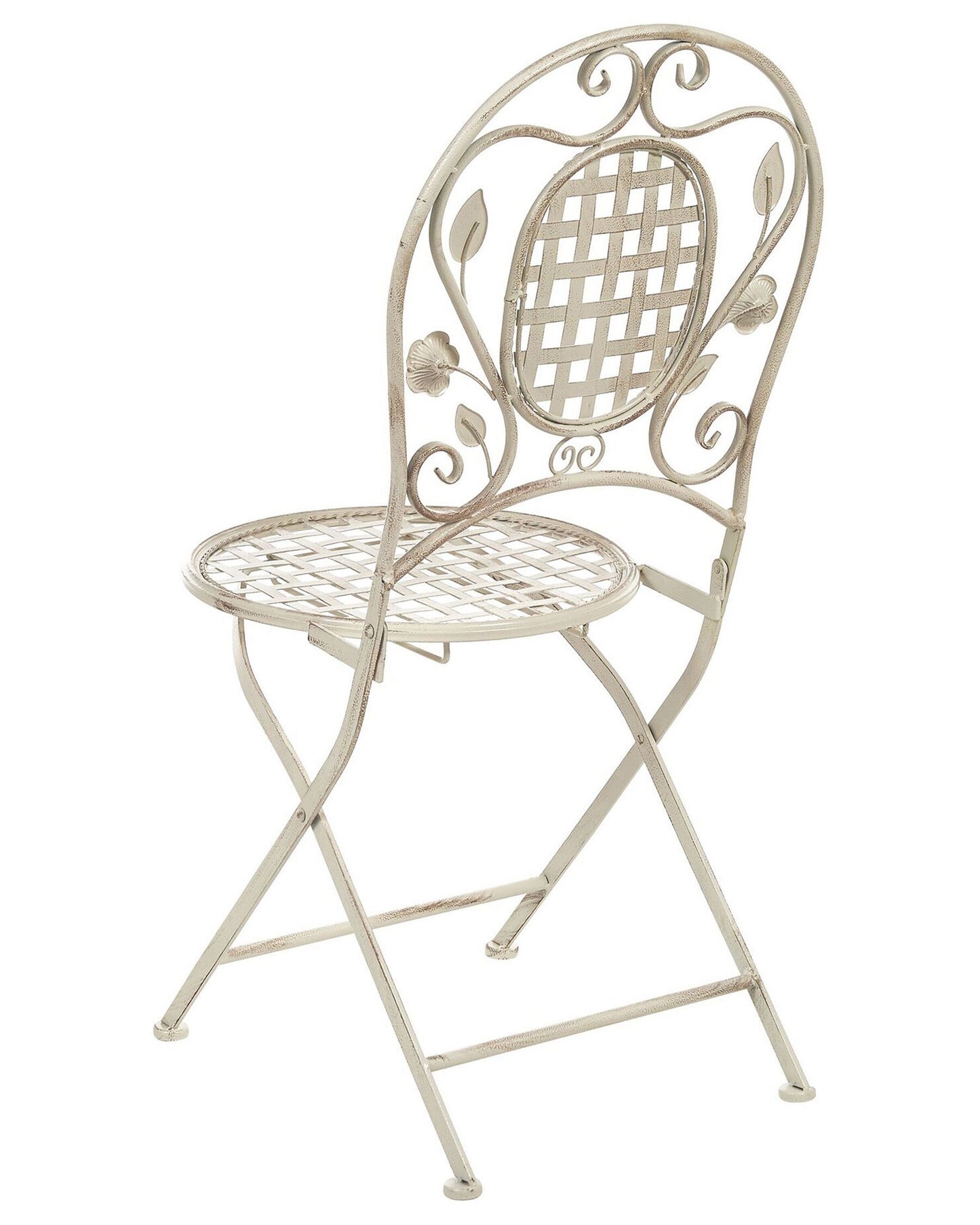 Set of 4 Garden Chairs BIVIO Folding Metal Off-White