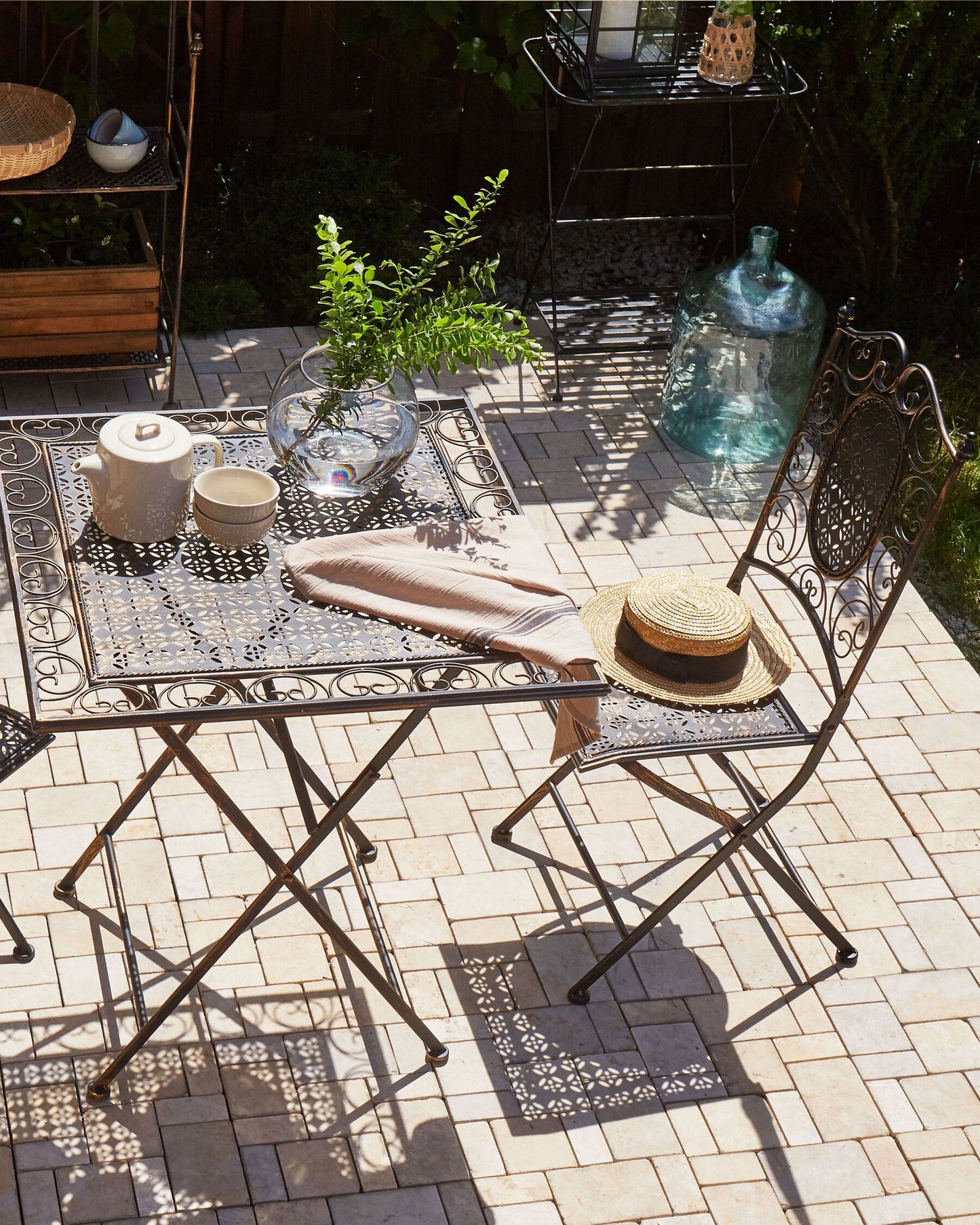 Set of 2 Garden Chairs BORMIO Folding Metal Black