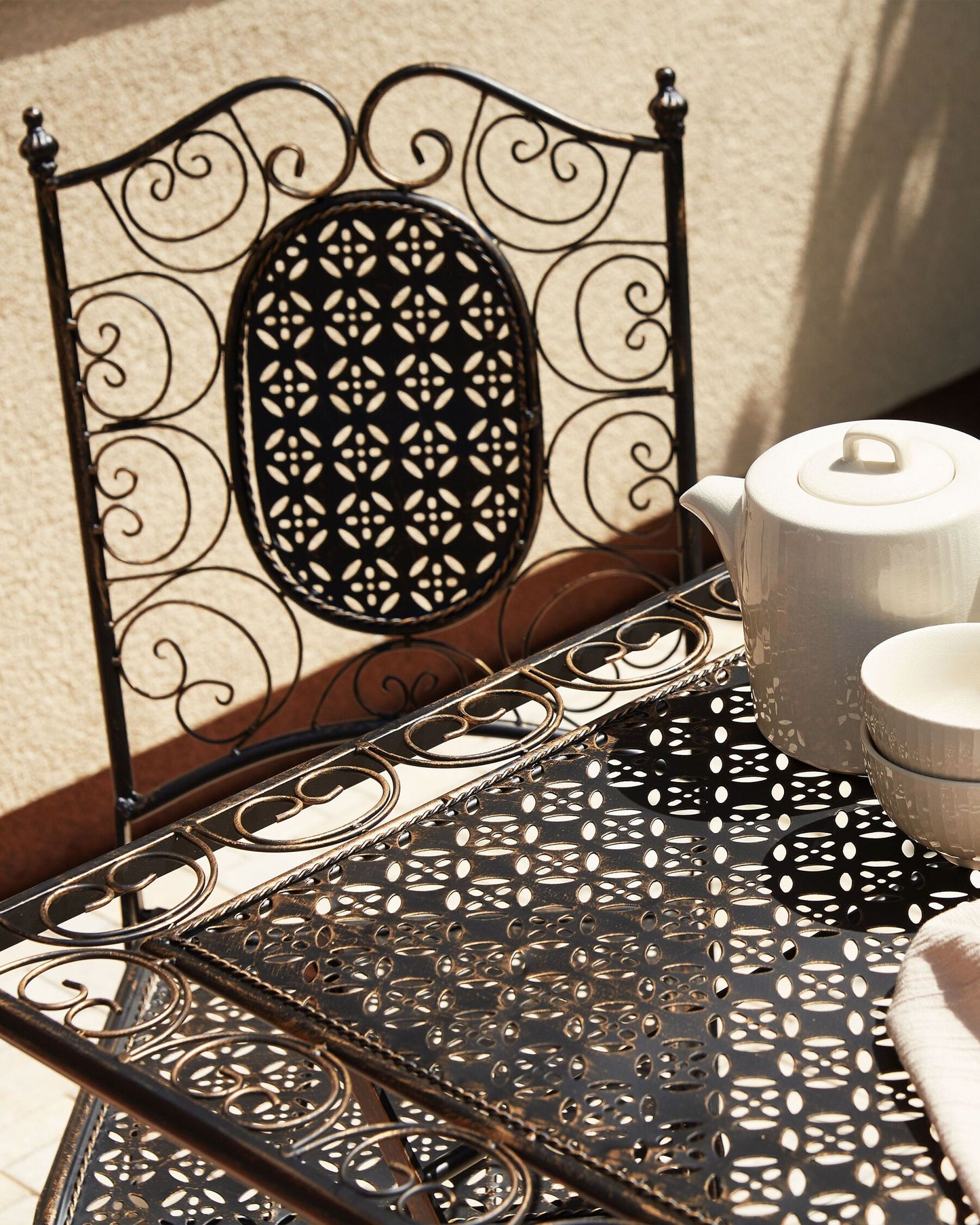 Set of 2 Garden Chairs BORMIO Folding Metal Black