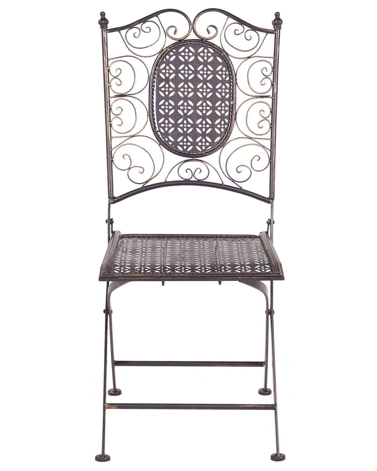 Set of 2 Garden Chairs BORMIO Folding Metal Black