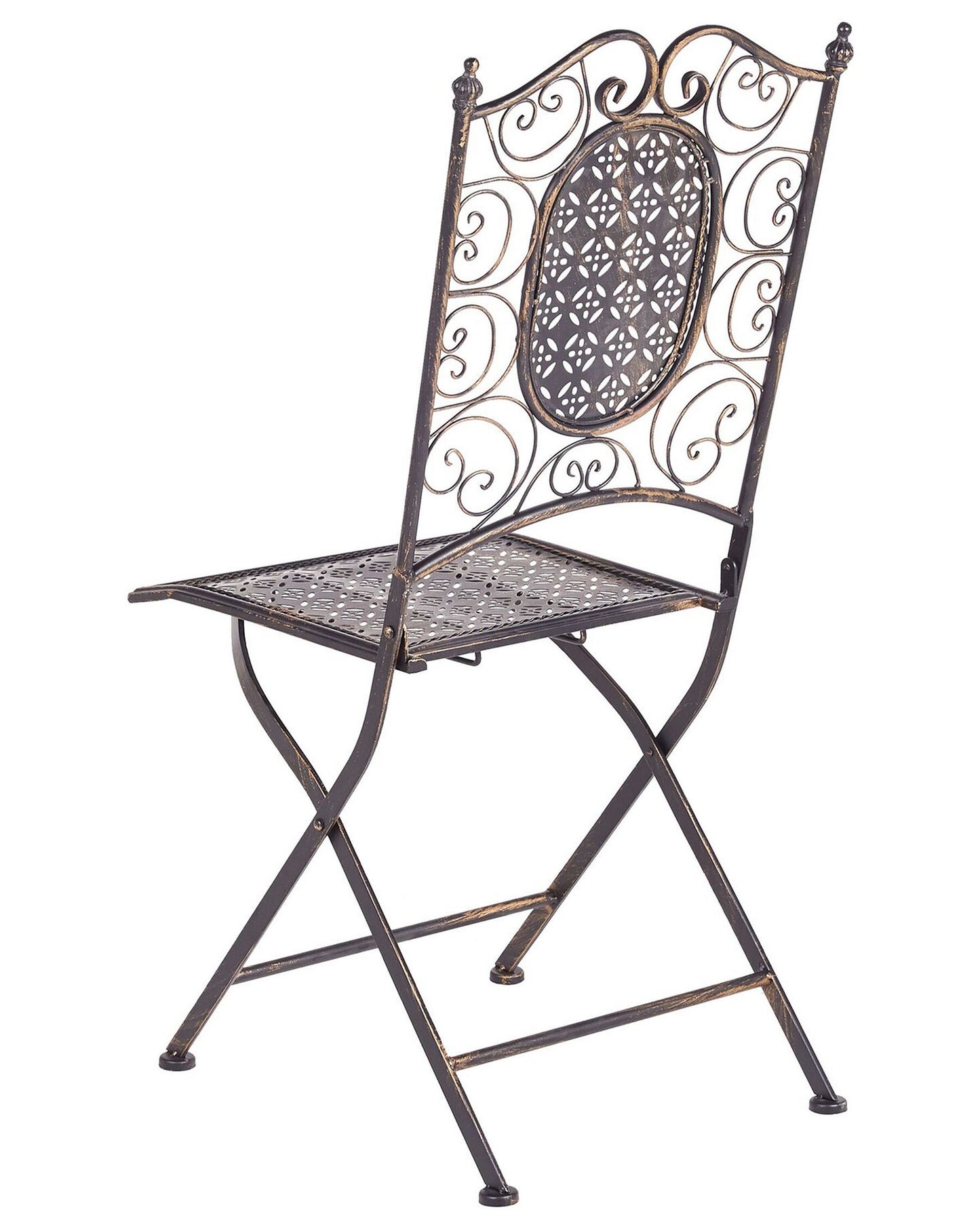 Set of 2 Garden Chairs BORMIO Folding Metal Black