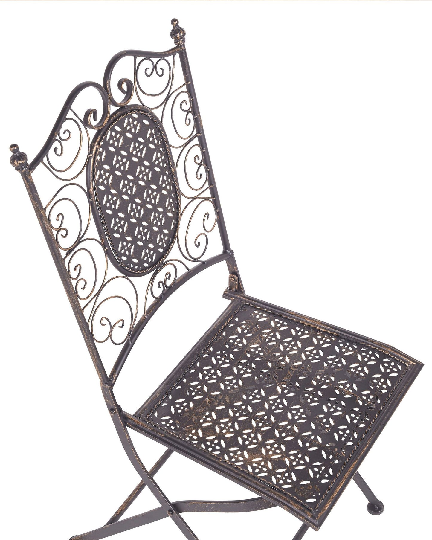 Set of 2 Garden Chairs BORMIO Folding Metal Black