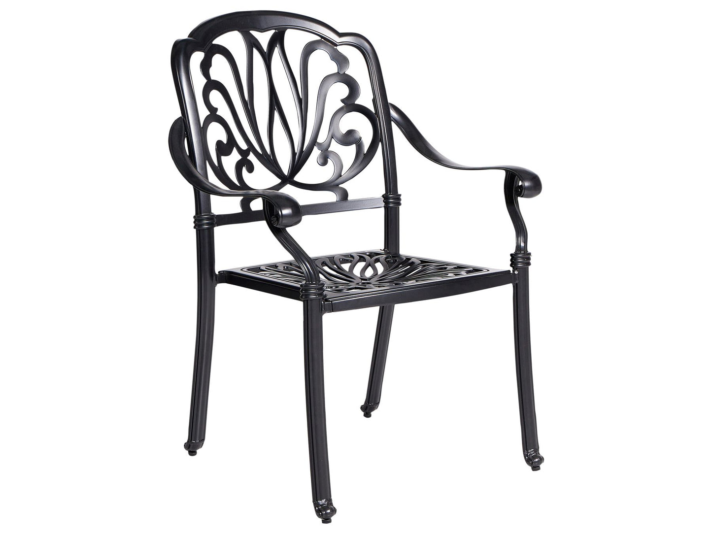 Garden Dining Set 4 Seater ANCONA with Cushions Metal Black