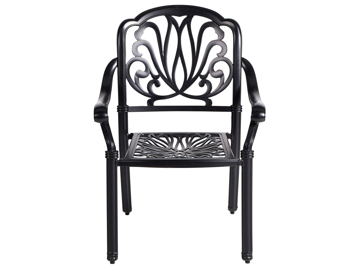 Garden Dining Set 4 Seater ANCONA with Cushions Metal Black