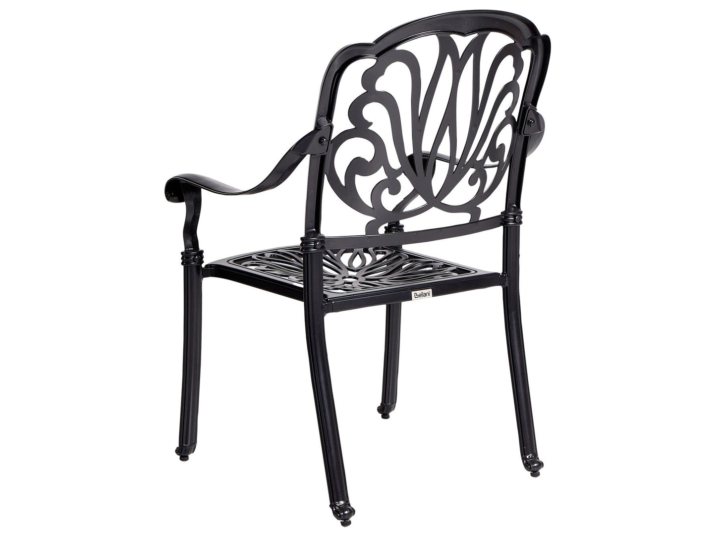 Garden Dining Set 4 Seater ANCONA with Cushions Metal Black