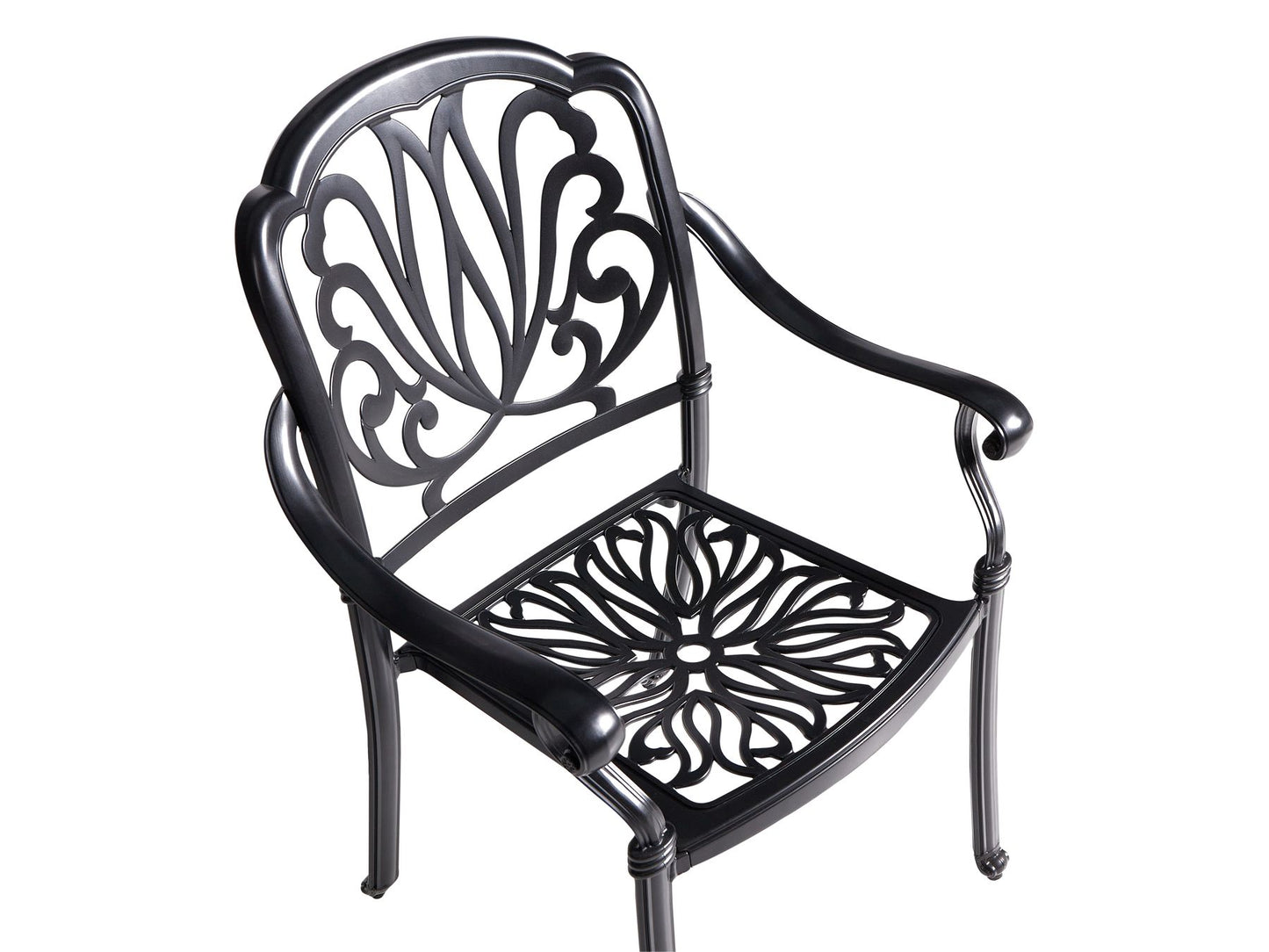 Garden Dining Set 4 Seater ANCONA with Cushions Metal Black